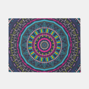 Vibrant Colourful Mandala Art Doormat