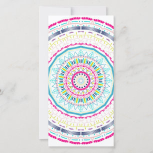 Vibrant Colourful Mandala Art Holiday Card