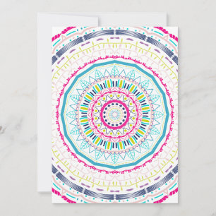 Vibrant Colourful Mandala Art Holiday Card