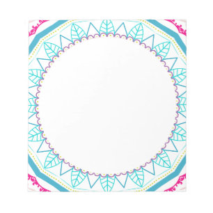 Vibrant Colourful Mandala Art Notepad
