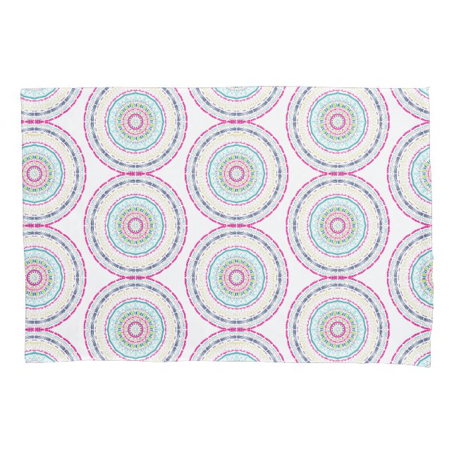 Vibrant Colourful Mandala Art Pillowcase (Front)