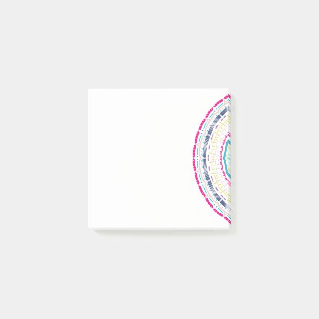 Vibrant Colourful Mandala Art Post-it Notes (Front)