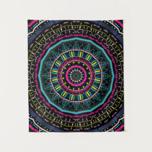 Vibrant Colourful Mandala Art Tapestry