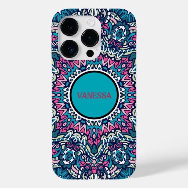 Vibrant Colourful Mandala Pattern Boho Hippie Prin Case-Mate iPhone Case (Back)