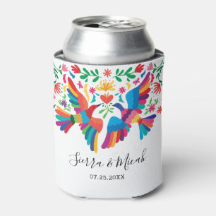 Vibrant Colourful Mexican Inspired Birds and Flora Can Cooler