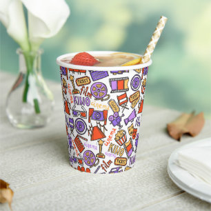 Vibrant Colourful Movie Nights Parties  Paper Cups