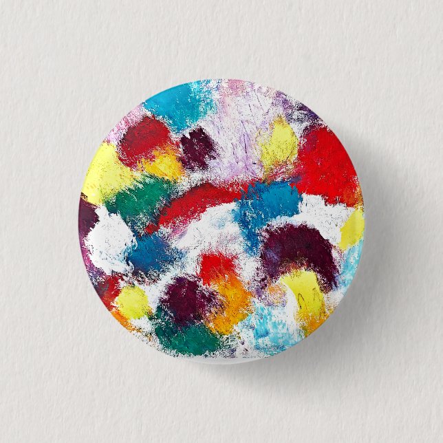 Vibrant Colourful Multicolor Ties 1 Inch Round Button (Front)
