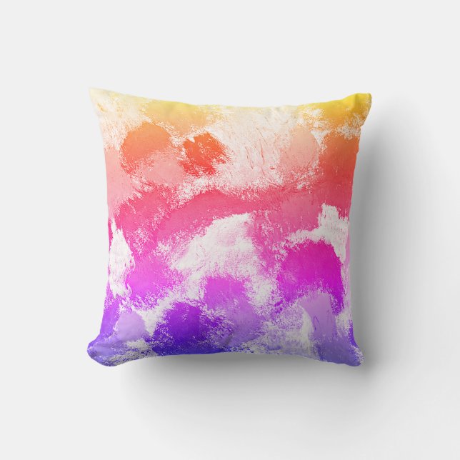 Vibrant Colourful Multicolor Ties Throw Pillow (Front)