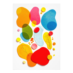Vibrant Colourful Organic Abstract Shapes Mixed Me Photo Print