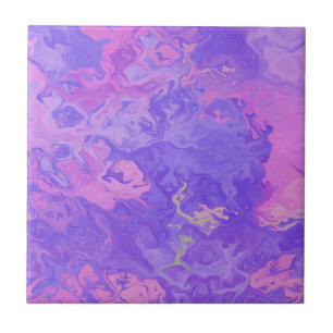 Vibrant Colourful painted ink fluid watercolor Tile