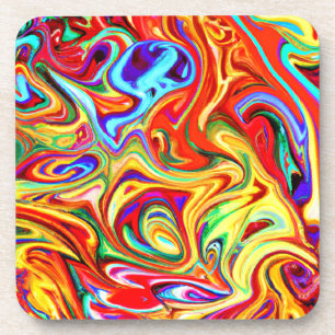 Vibrant Colourful Pattern Artwork Coaster