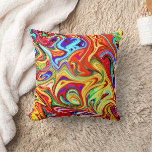 Vibrant Colourful Pattern Artwork Throw Pillow
