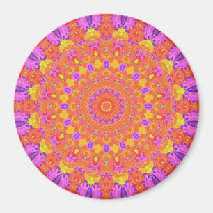 Vibrant Colourful Psychedelic Abstract Kaleidoscop Magnet