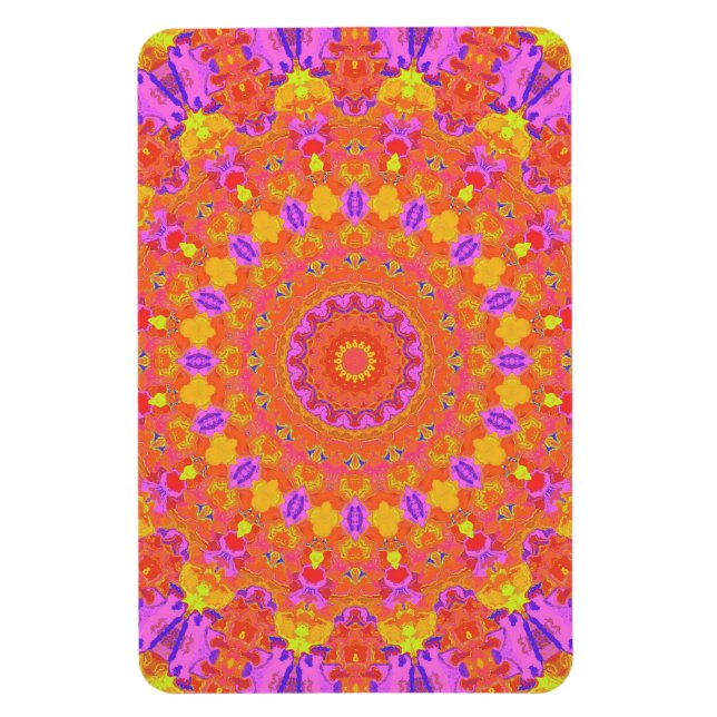Vibrant Colourful Psychedelic Abstract Kaleidoscop Magnet (Vertical)