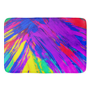 Vibrant Colourful Rainbow Pattern Design Bath Mat
