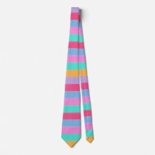 Vibrant Colourful Retro Stripes Tie