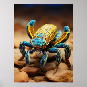 Vibrant Colourful Scorpion's Portrait #1 Poster