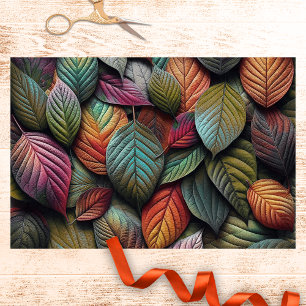 Vibrant Colourful Seasonal Autumn Leaves Tissue Paper