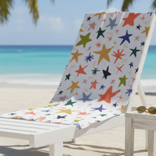 Vibrant Colourful Star Pattern With Cozy Beach Towel