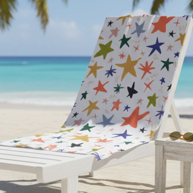 Vibrant Colourful Star Pattern With Cozy Beach Towel (Creator Uploaded)