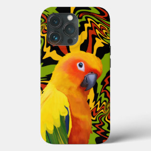 Vibrant Colourful Sun Conure Parrot iPhone 13 Pro Case