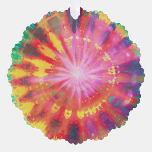 Vibrant Colourful Tie-Dye #1 Ornament Card