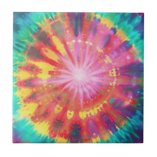 Vibrant Colourful Tie-Dye #1 Tile