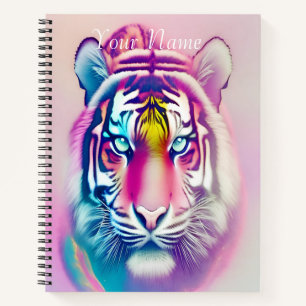 Vibrant Colourful Tiger Face Bold Modern Wildlife Notebook