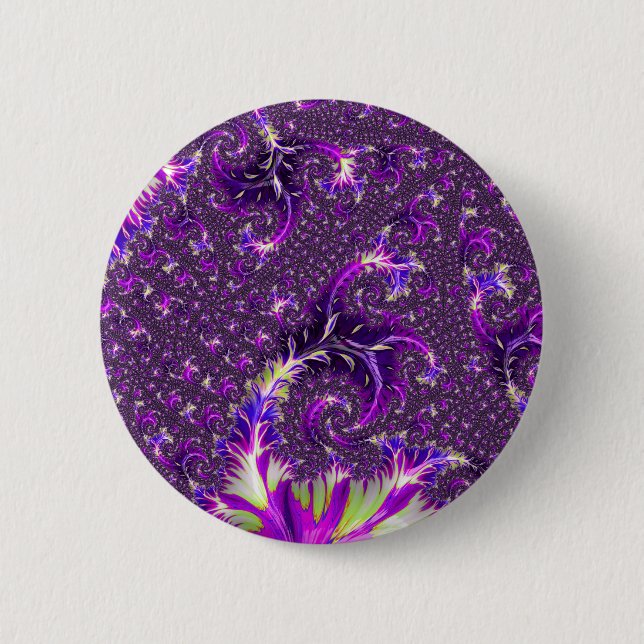 Vibrant Colourful Trippy Groovy Boho Spiral Fracta 2 Inch Round Button (Front)