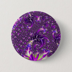 Vibrant Colourful Trippy Groovy Boho Spiral Fracta 2 Inch Round Button