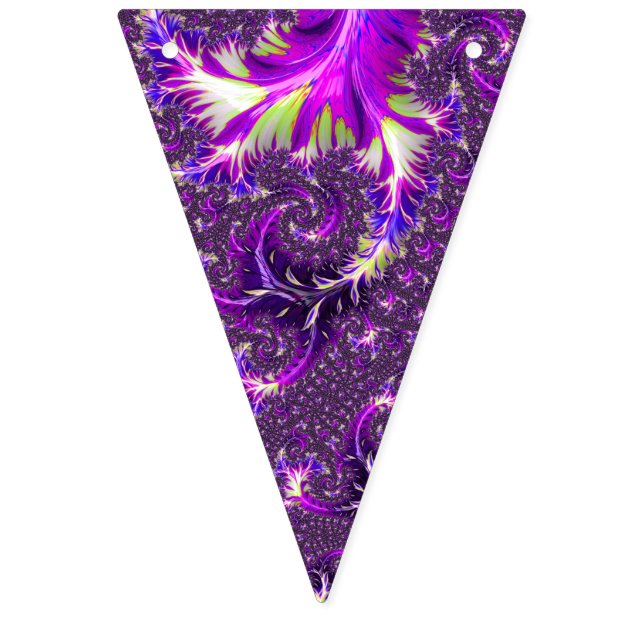 Vibrant Colourful Trippy Groovy Boho Spiral Fracta Bunting Flags (First Flag)