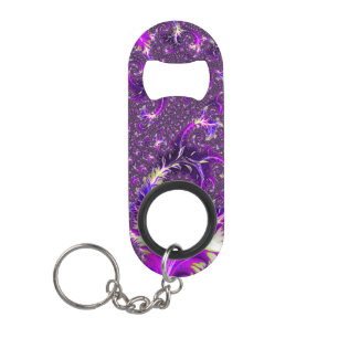 Vibrant Colourful Trippy Groovy Boho Spiral Fracta Keychain Bottle Opener