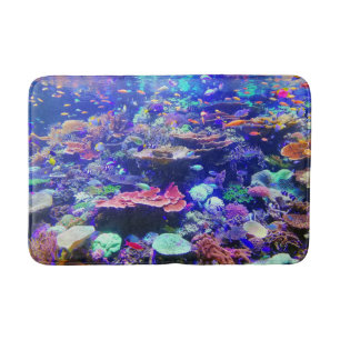 Vibrant Colourful Tropical Fish Aquarium Bath Mat
