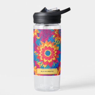 Vibrant Colourful Tropical Floral Hydration Summer Water Bottle