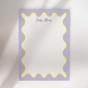 Vibrant Colourful Vibrant Wavy Zigzag Border Notepad