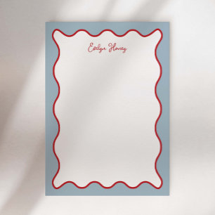 Vibrant Colourful Vibrant Wavy Zigzag Border Notepad