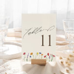 Vibrant Colourful Wildflower Bloom Wedding Table Number<br><div class="desc">This simple, modern and vibrant wildflower table number card is perfect for your wedding reception dinner or lunch, no matter the season. The elegant spaced wildflowers is both charming and simplistic with the added sophisticated touch of classy handwritten cursive and serif typography. Enjoy your wedding in spring, summer, fall or...</div>