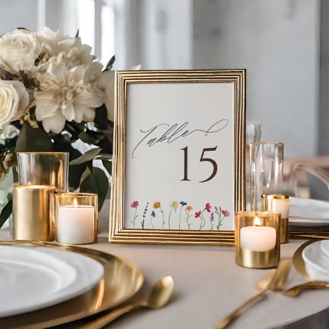 Vibrant Colourful Wildflower Bloom Wedding Table Program (Creator Uploaded)