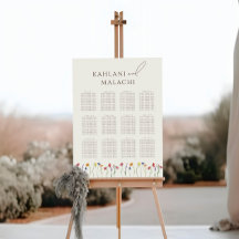 Vibrant Colourful Wildflower Modern Seating Chart