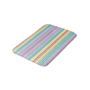 Vibrant Colourful Zig Zag Design - Bath Mat