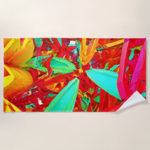 Vibrant Colours Abstract Pattern Beach Towel