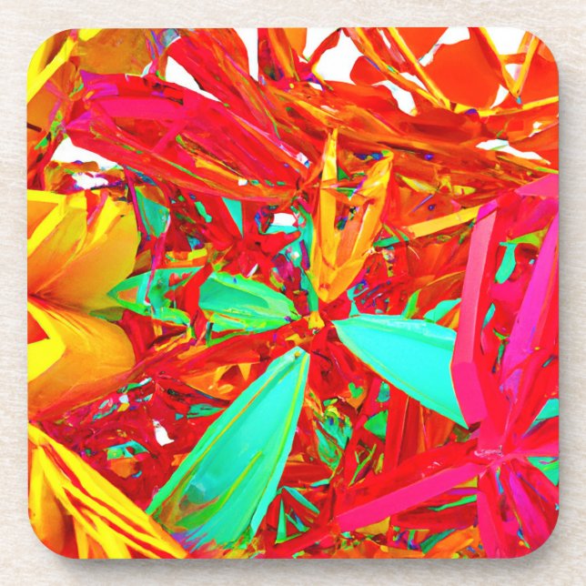 Vibrant Colours Abstract Pattern Coaster (Front)