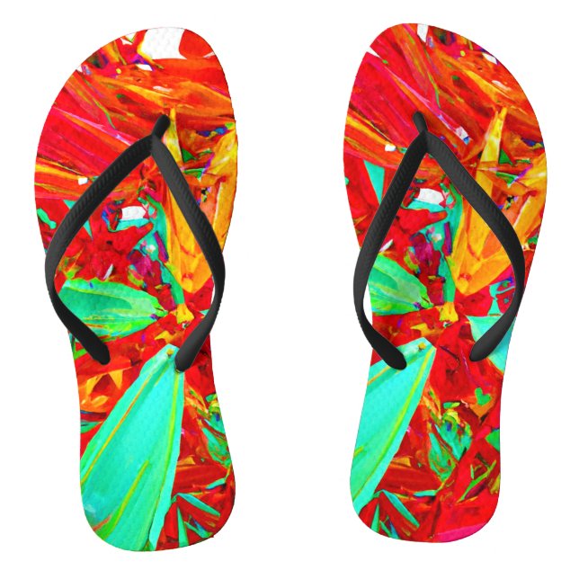 Vibrant Colours Abstract Pattern Flip Flops (Footbed)