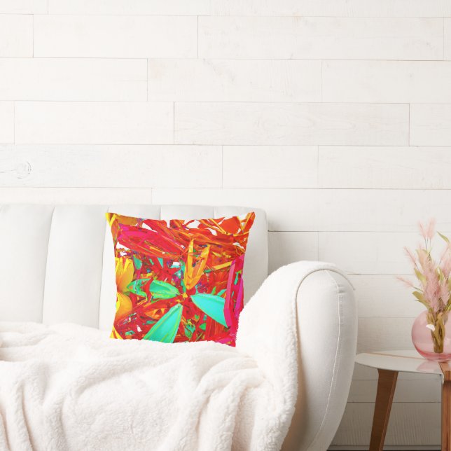 Vibrant Colours Abstract Pattern Throw Pillow (Couch)