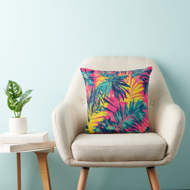 Vibrant Colours Exotic Pattern Throw Pillow (Chair)
