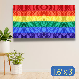 Vibrant Colours LGBT LGBTQ+ Gay Pride Rainbow Flag Banner