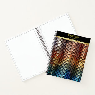 Vibrant colours of a toxic snake's skin notebook