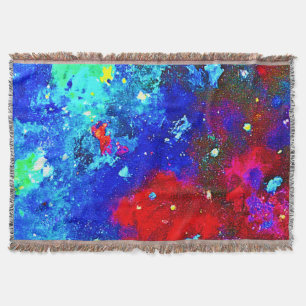 Vibrant Colours Of Nebula Pattern Throw Blanket