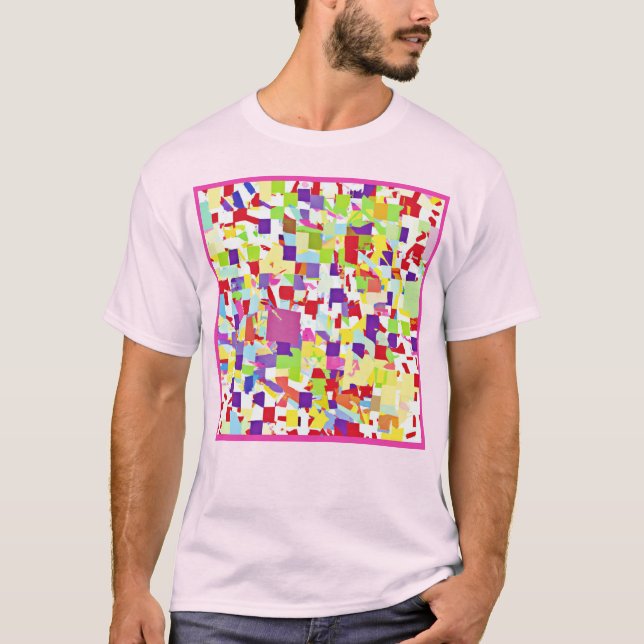 Vibrant Colours Pattern Mix T-Shirt (Front)