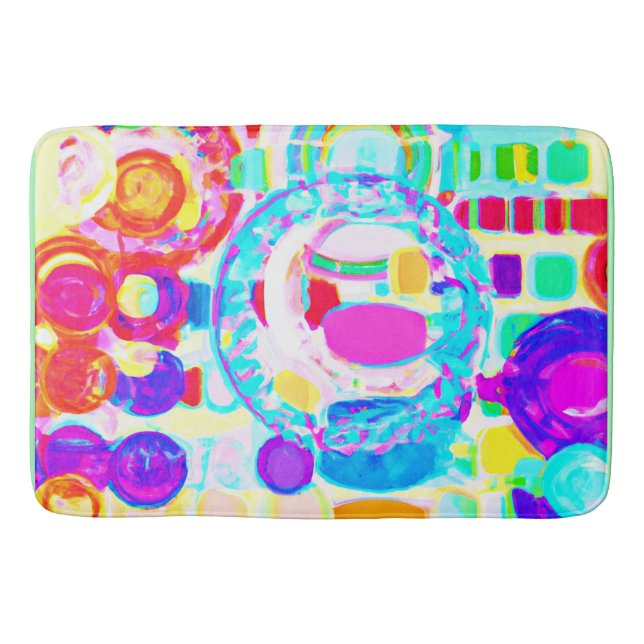 Vibrant Colours Random Pattern Bath Mat (Front)